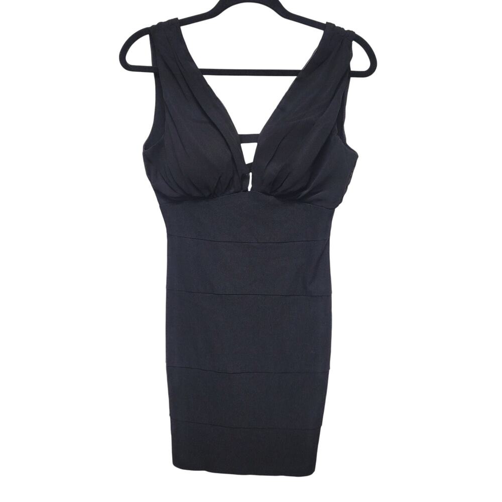 Body Central Black Mini Bandage Dress Cutout Bodycon Y2K Clubwear Party HOCO